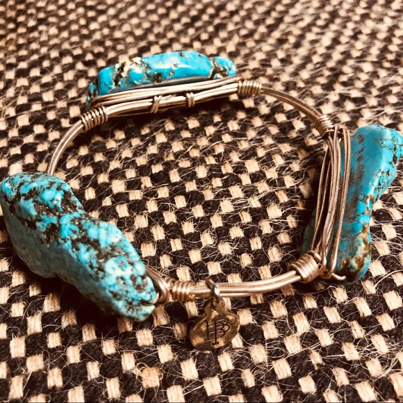 Bourbon and Boweties Turquoise Blue Stone Bracelet - Picture 2 of 5